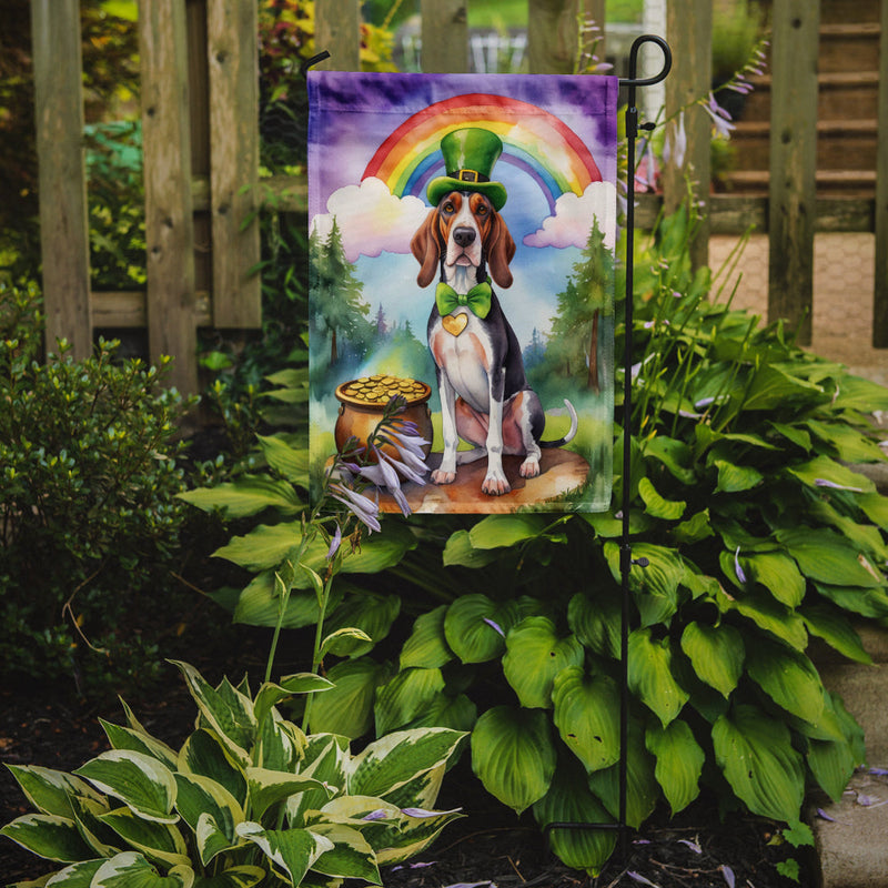 American English Coonhound St Patrick's Day Garden Flag