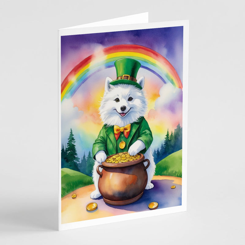 American Eskimo St Patrick's Day Greeting Cards - Blank Note Cards – 8-Pack of Artist-Designed Cards with Envelopes