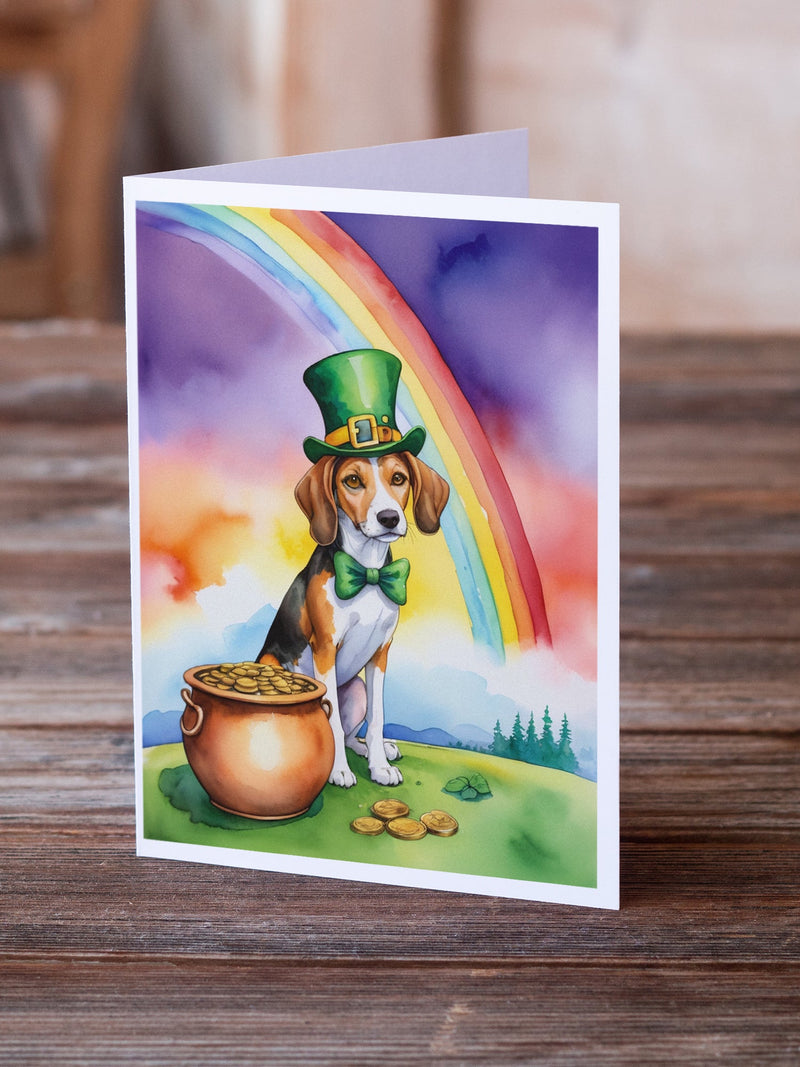 American Foxhound St Patrick's Day Greeting Cards - Blank Note Cards – 8-Pack of Artist-Designed Cards with Envelopes