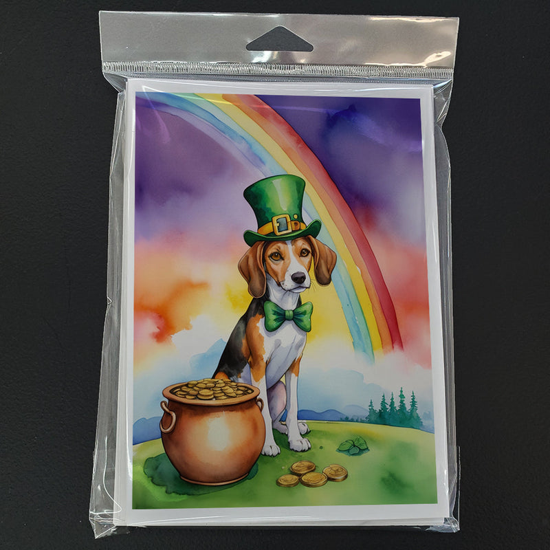 American Foxhound St Patrick's Day Greeting Cards - Blank Note Cards – 8-Pack of Artist-Designed Cards with Envelopes