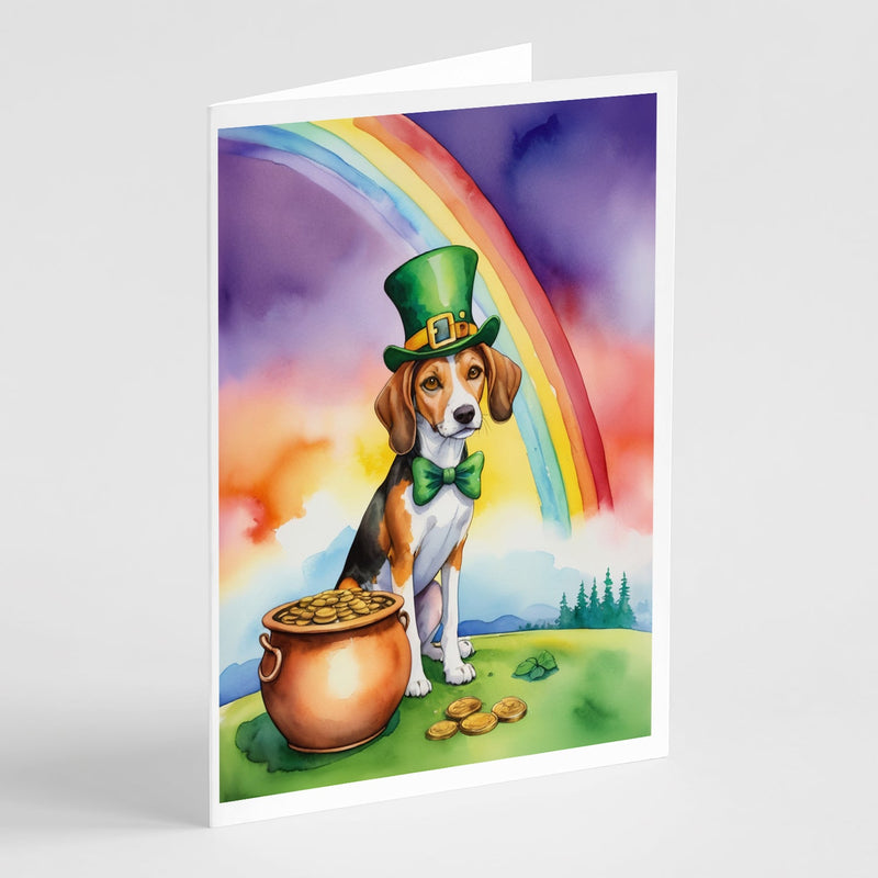 American Foxhound St Patrick's Day Greeting Cards - Blank Note Cards – 8-Pack of Artist-Designed Cards with Envelopes