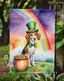 American Foxhound St. Patrick’s Day Garden Flag – Dog with Pot of Gold & Rainbow Yard Decor