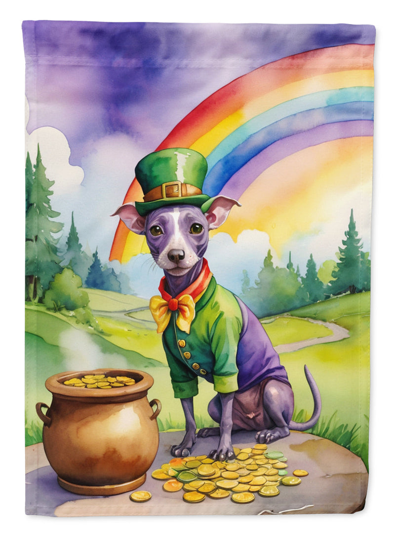 American Hairless Terrier St Patrick's Day House Flag