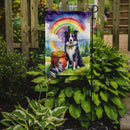 Border Collie St. Patrick’s Day Garden Flag – Dog with Pot of Gold & Rainbow Yard Decor