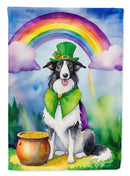 Borzoi St. Patrick’s Day Garden Flag – Dog with Pot of Gold & Rainbow Yard Decor