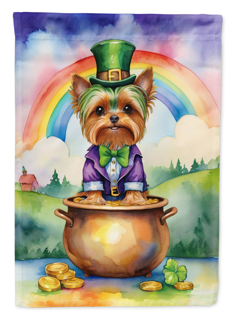 Yorkshire Terrier St Patrick's Day House Flag