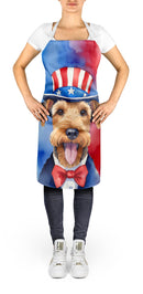 Airedale Terrier Patriotic American Apron – Artist-Designed Kitchen, BBQ & Craft Apron