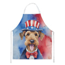 Airedale Terrier Patriotic American Apron – Artist-Designed Kitchen, BBQ & Craft Apron