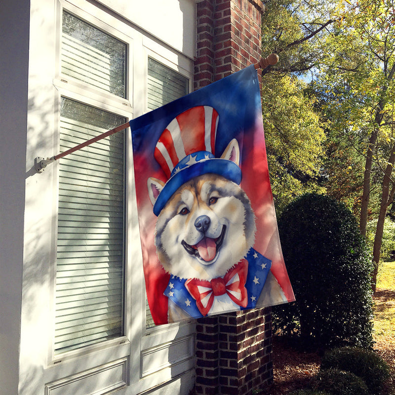 Akita Patriotic American House Flag