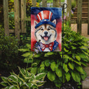 Akita Patriotic American Garden Flag – Dog in Uncle Sam Hat | Red, White & Blue Outdoor Decor