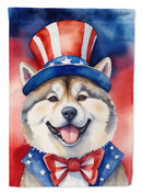 Akita Patriotic American Garden Flag – Dog in Uncle Sam Hat | Red, White & Blue Outdoor Decor