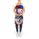 Alaskan Klee Kai Patriotic American Apron – Artist-Designed Kitchen, BBQ & Craft Apron