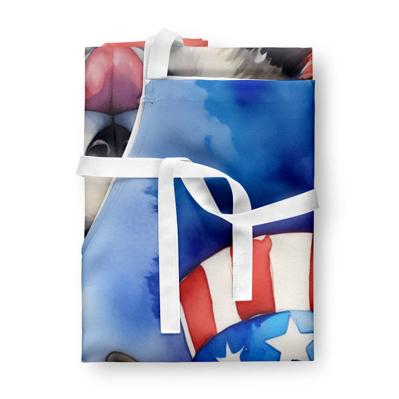 Alaskan Malamute Patriotic American Apron – Artist-Designed Kitchen, BBQ & Craft Apron