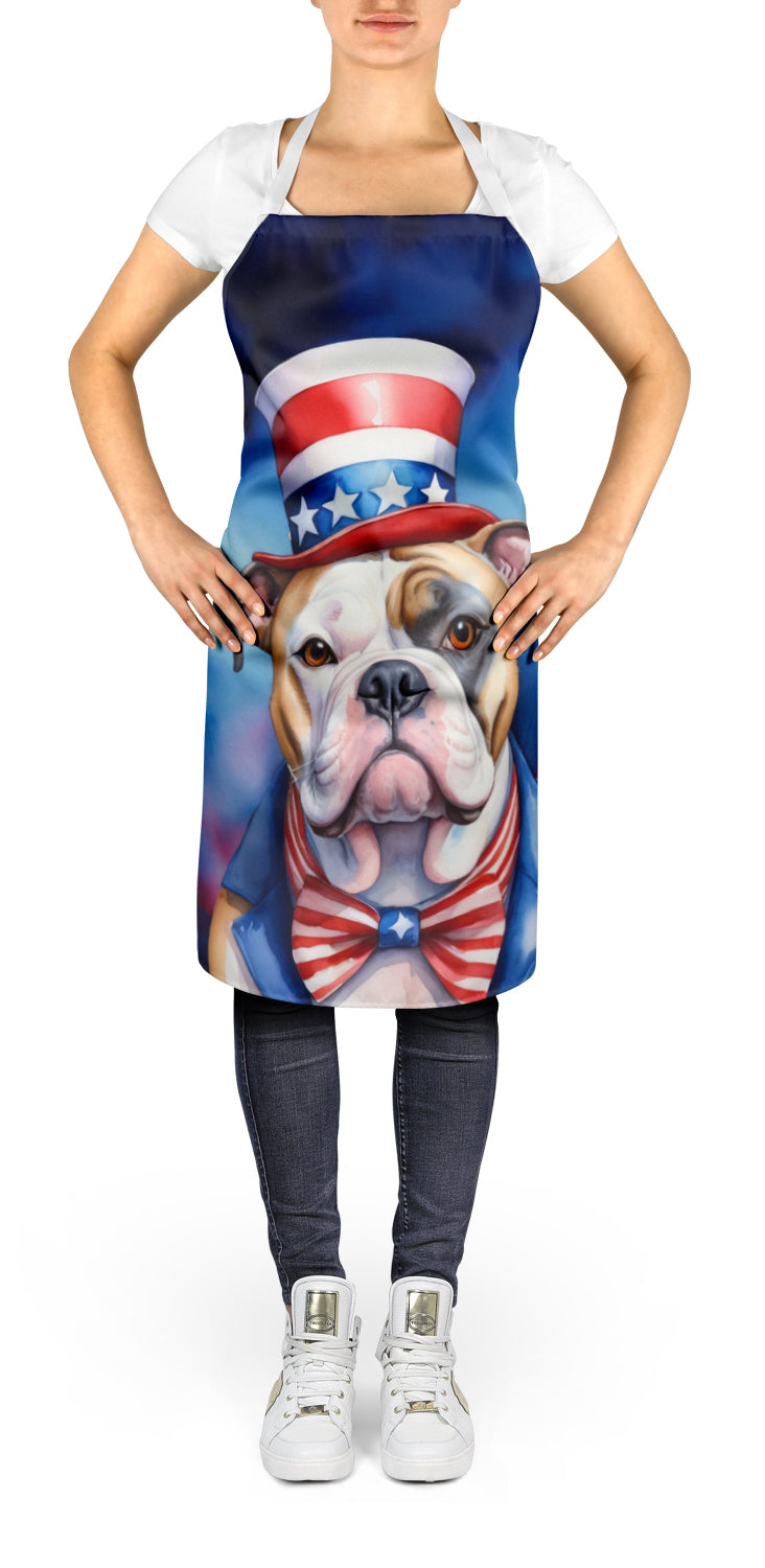 American Bulldog Patriotic American Apron – Artist-Designed Kitchen, BBQ & Craft Apron