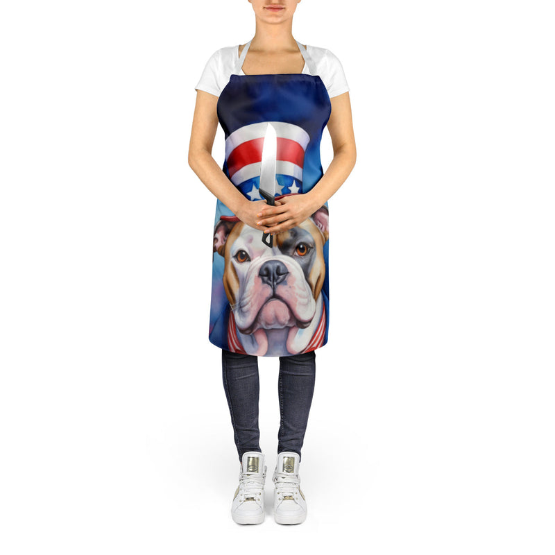 American Bulldog Patriotic American Apron – Artist-Designed Kitchen, BBQ & Craft Apron