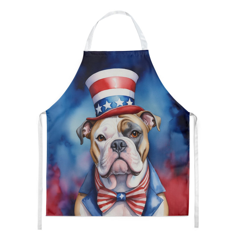 American Bulldog Patriotic American Apron – Artist-Designed Kitchen, BBQ & Craft Apron