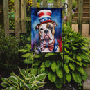 American Bulldog Patriotic American Garden Flag – Dog in Uncle Sam Hat | Red, White & Blue Outdoor Decor