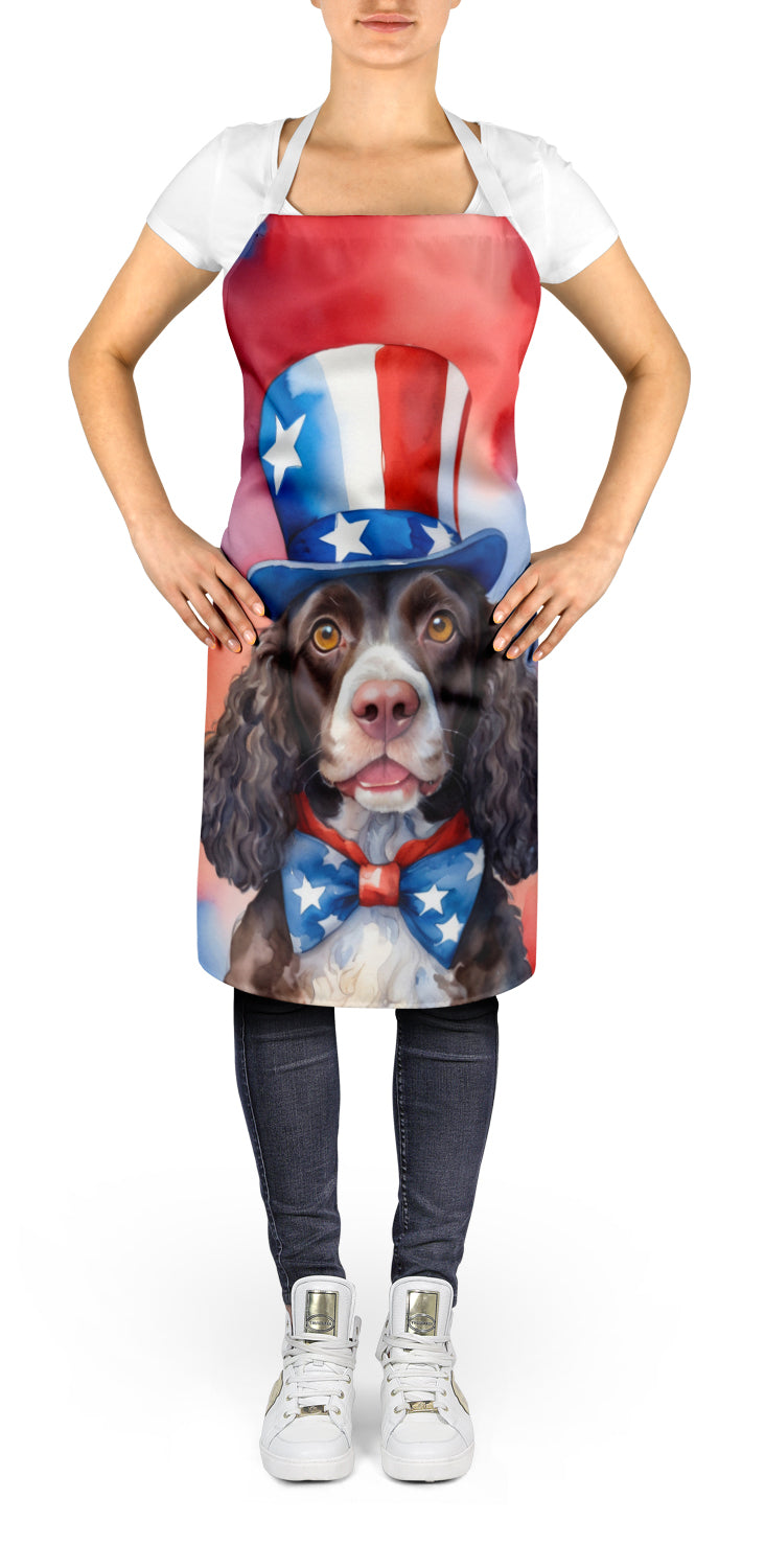 American Water Spaniel Patriotic American Apron – Artist-Designed Kitchen, BBQ & Craft Apron