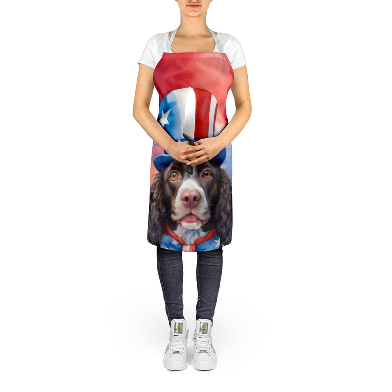 American Water Spaniel Patriotic American Apron – Artist-Designed Kitchen, BBQ & Craft Apron