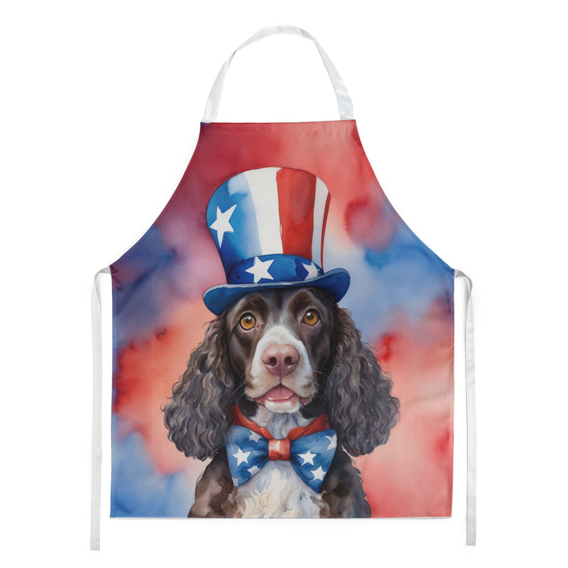 American Water Spaniel Patriotic American Apron – Artist-Designed Kitchen, BBQ & Craft Apron
