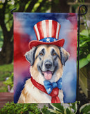 Anatolian Shepherd Patriotic American Garden Flag – Dog in Uncle Sam Hat | Red, White & Blue Outdoor Decor