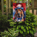 Bloodhound Patriotic American Garden Flag – Dog in Uncle Sam Hat | Red, White & Blue Outdoor Decor