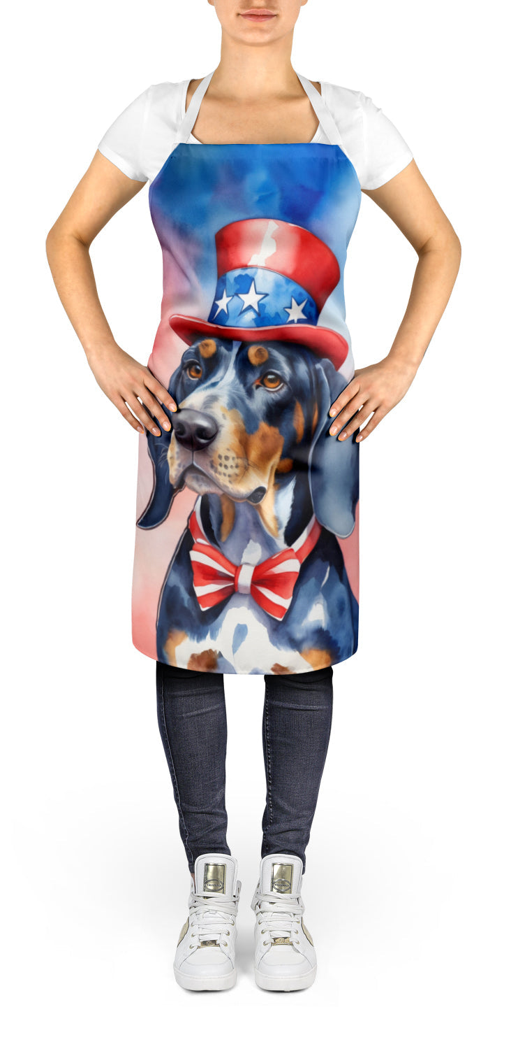 Bluetick Coonhound Patriotic American Apron – Artist-Designed Kitchen, BBQ & Craft Apron