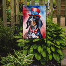 Bluetick Coonhound Patriotic American Garden Flag – Dog in Uncle Sam Hat | Red, White & Blue Outdoor Decor