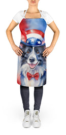 Border Collie Patriotic American Apron – Artist-Designed Kitchen, BBQ & Craft Apron