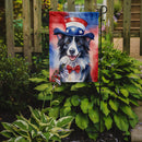 Border Collie Patriotic American Garden Flag – Dog in Uncle Sam Hat | Red, White & Blue Outdoor Decor