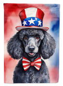 Black Poodle Patriotic American Garden Flag – Dog in Uncle Sam Hat | Red, White & Blue Outdoor Decor