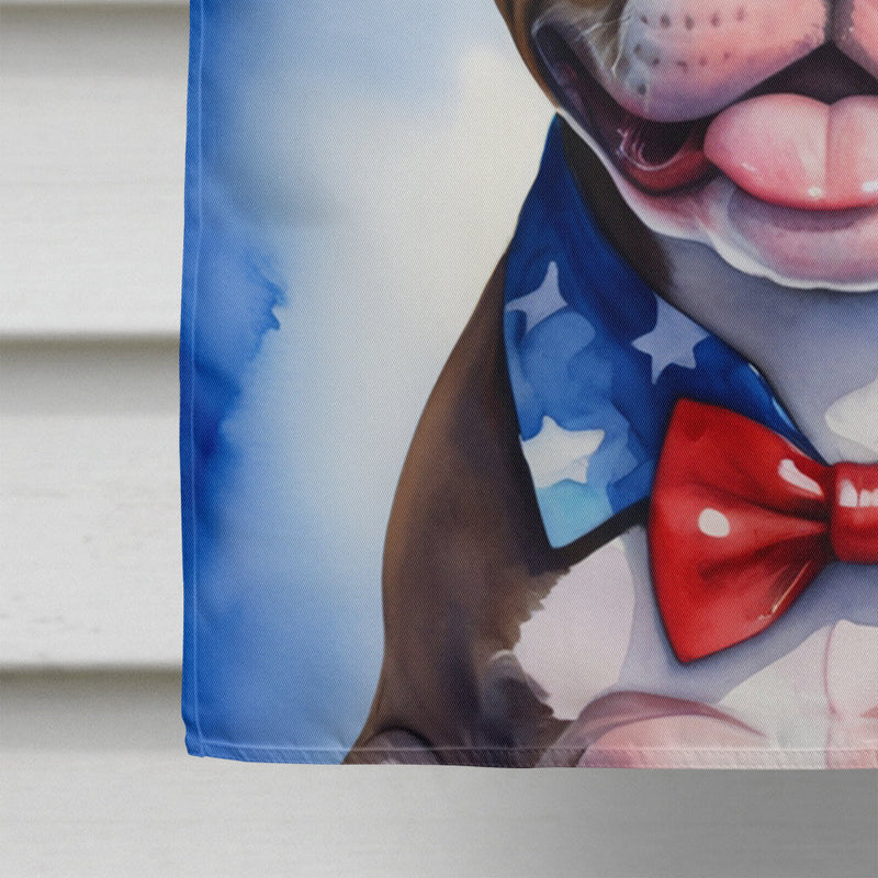 Staffordshire Bull Terrier Patriotic American House Flag