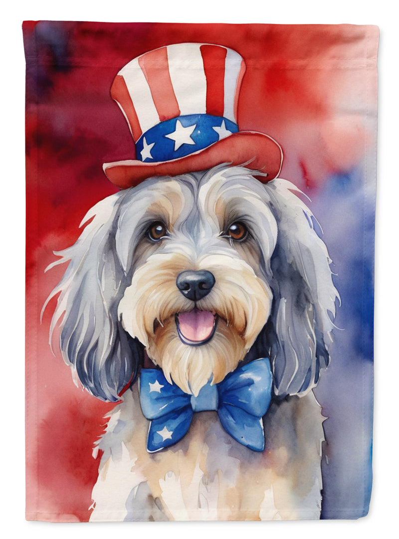 Tibetan Terrier Patriotic American House Flag