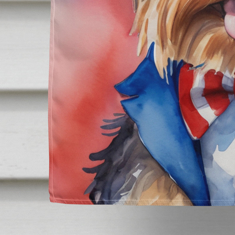 Yorkshire Terrier Patriotic American House Flag