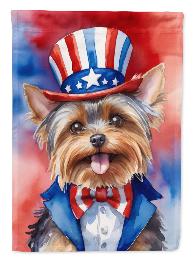 Yorkshire Terrier Patriotic American House Flag