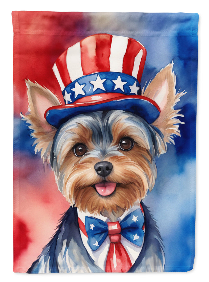 Yorkshire Terrier Patriotic American House Flag