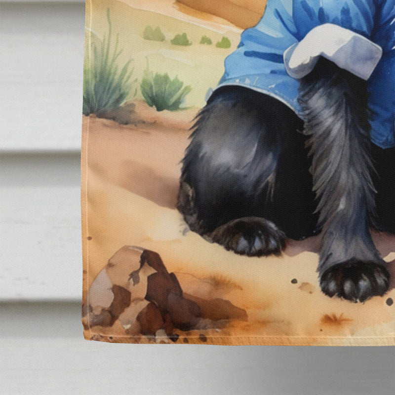 Affenpinscher Cowboy Welcome House Flag