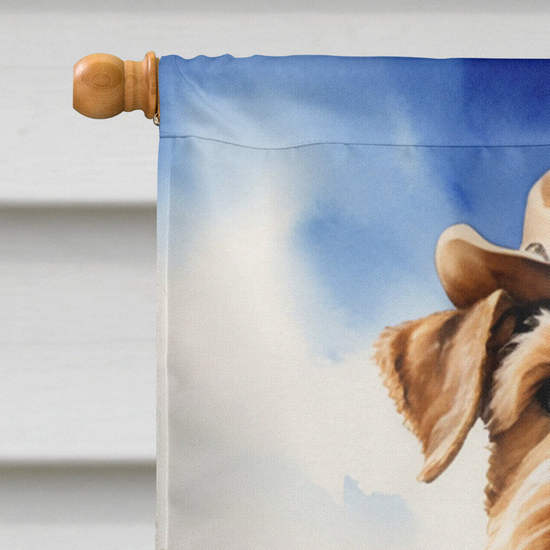 Airedale Terrier Cowboy Welcome House Flag