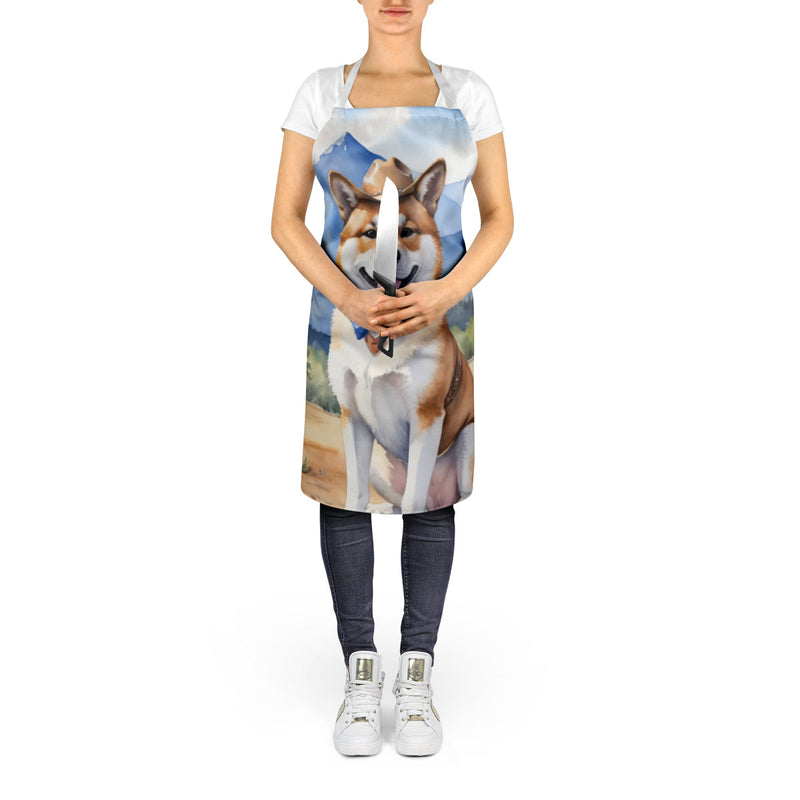 Akita Cowboy Welcome Apron – Artist-Designed Kitchen, BBQ & Craft Apron