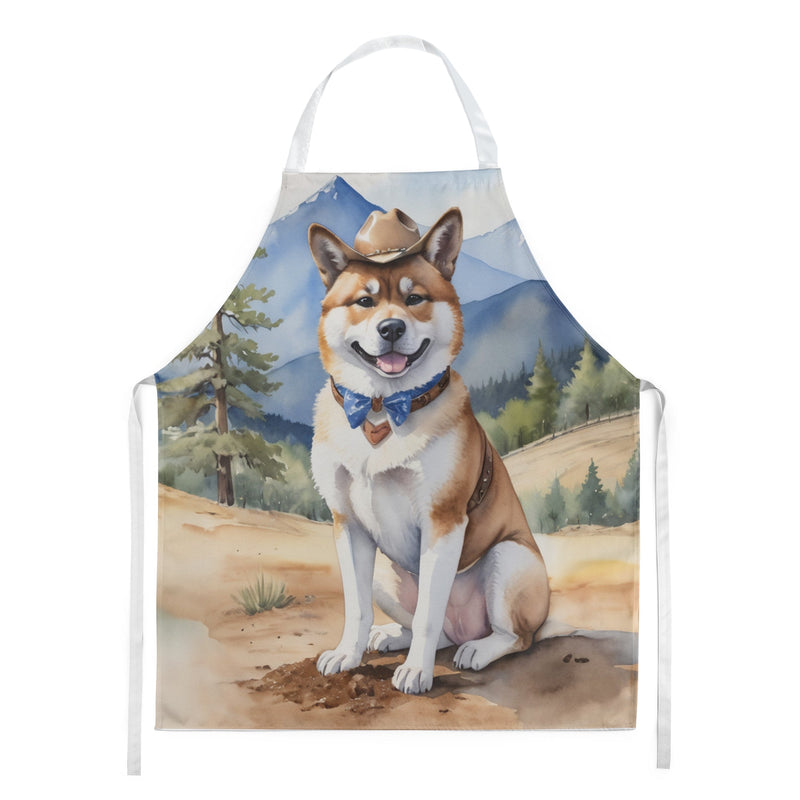 Akita Cowboy Welcome Apron – Artist-Designed Kitchen, BBQ & Craft Apron