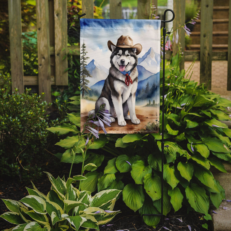 Alaskan Malamute Cowboy Welcome Garden Flag