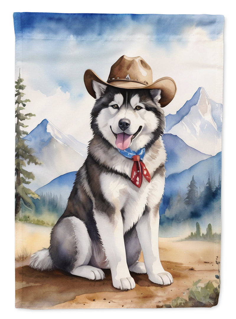 Alaskan Malamute Cowboy Welcome Garden Flag