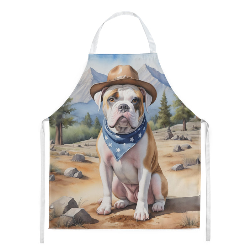 American Bulldog Cowboy Welcome Apron – Artist-Designed Kitchen, BBQ & Craft Apron