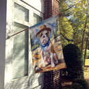 American Bulldog Cowboy Welcome House Flag