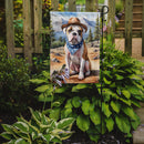 American Bulldog Cowboy Welcome Garden Flag – Western Dog Yard Decor with Mountain Landscape