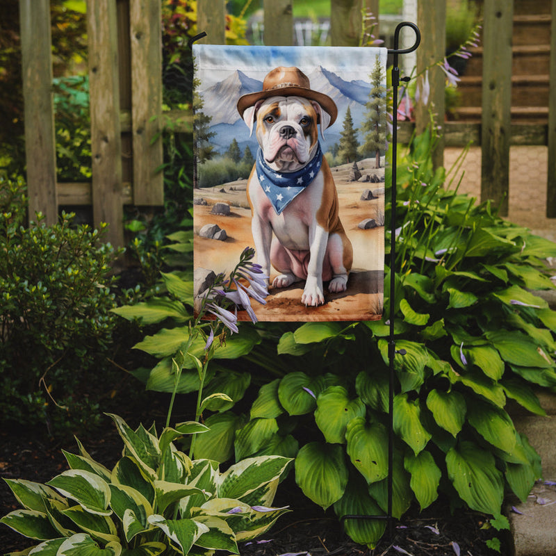 American Bulldog Cowboy Welcome Garden Flag