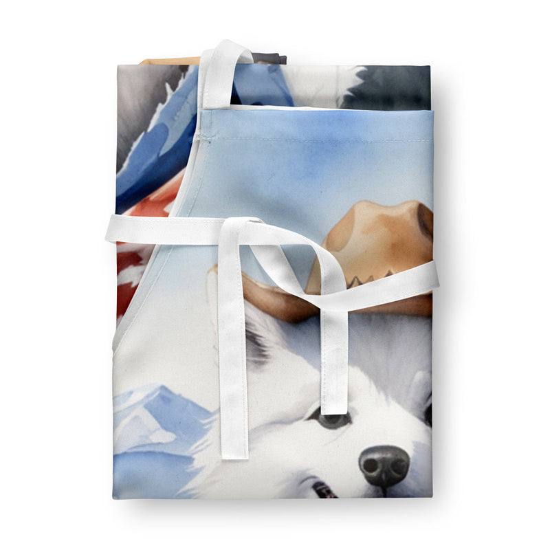 American Eskimo Cowboy Welcome Apron – Artist-Designed Kitchen, BBQ & Craft Apron