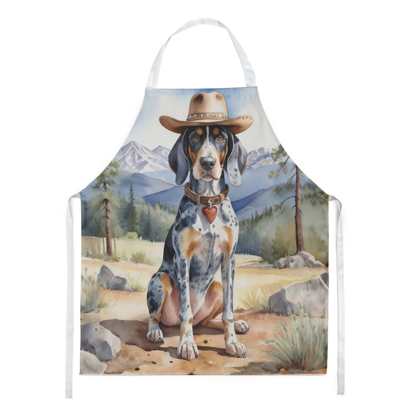 Bluetick Coonhound Cowboy Welcome Apron – Artist-Designed Kitchen, BBQ & Craft Apron