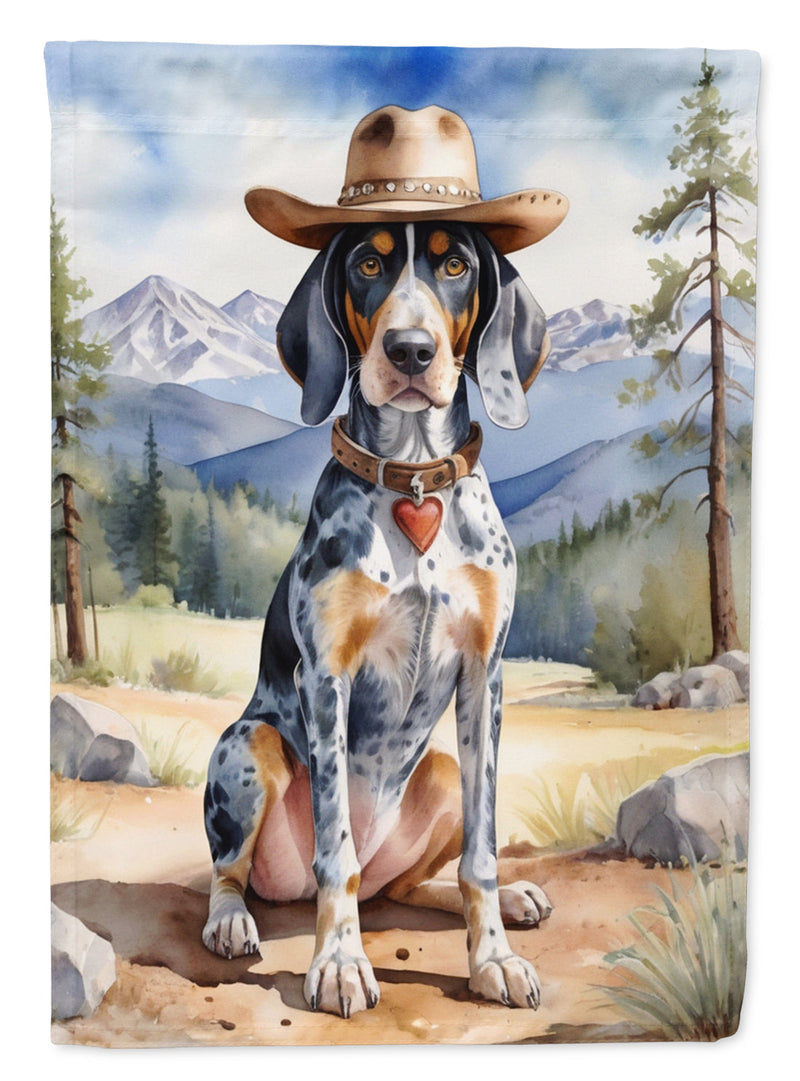 Bluetick Coonhound Cowboy Welcome House Flag