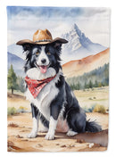 Border Collie Cowboy Welcome House Flag